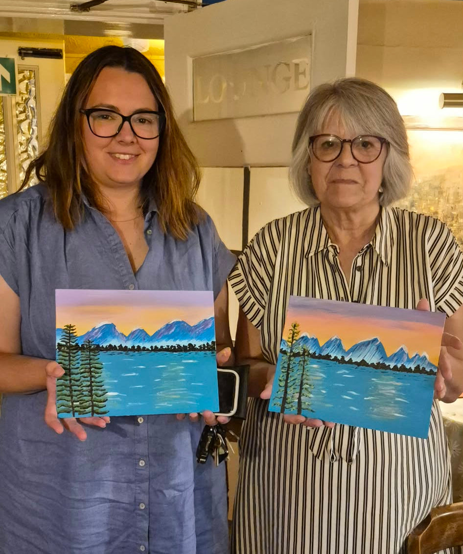Paint & Sip for Two! Mocktails and Masterpieces - Mountain scene