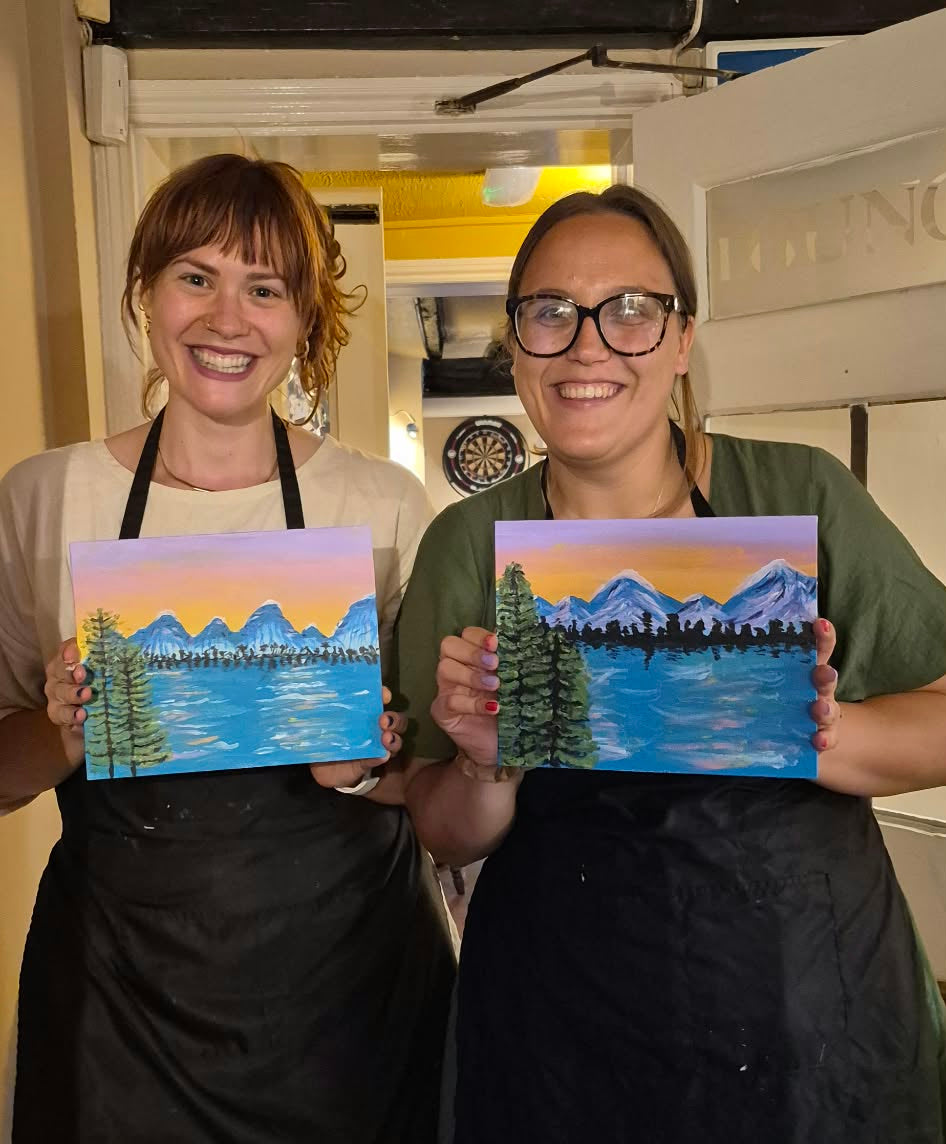 Paint & Sip for Two! Mocktails and Masterpieces - Mountain scene