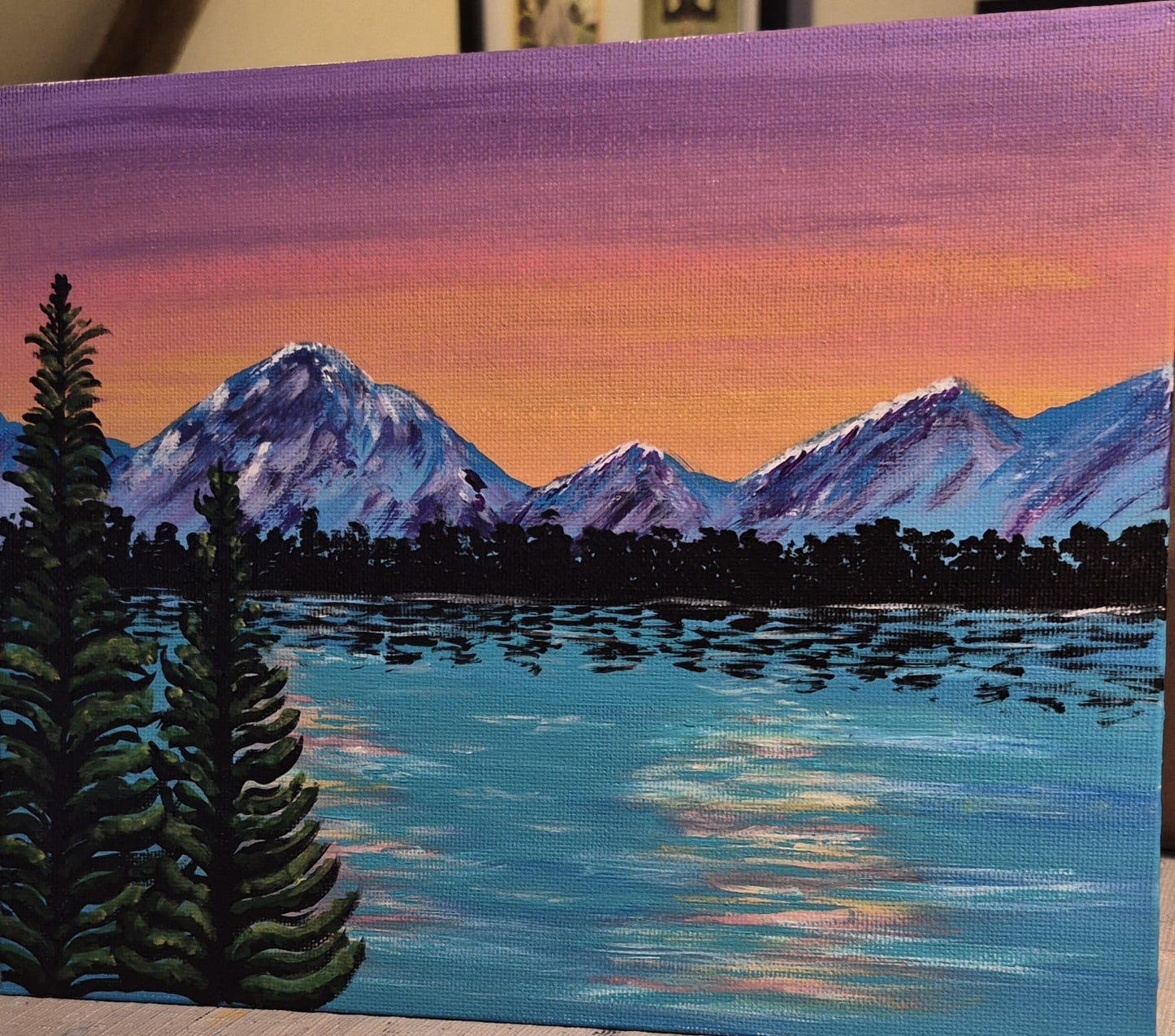 Paint & Sip for Two! Mocktails and Masterpieces - Mountain scene
